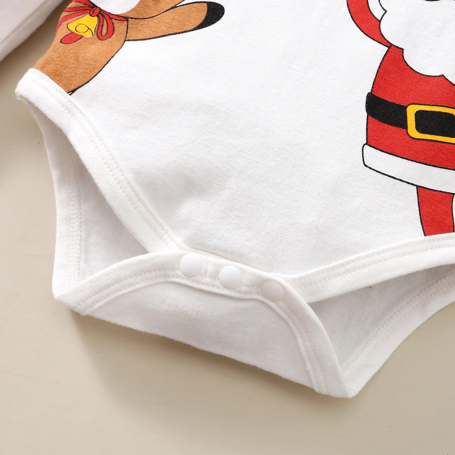 Baby Girl Christmas Outfit Set | Santa Claus Print Bodysuit + Tulle Skirt + Headband + Socks (0–18 Months)