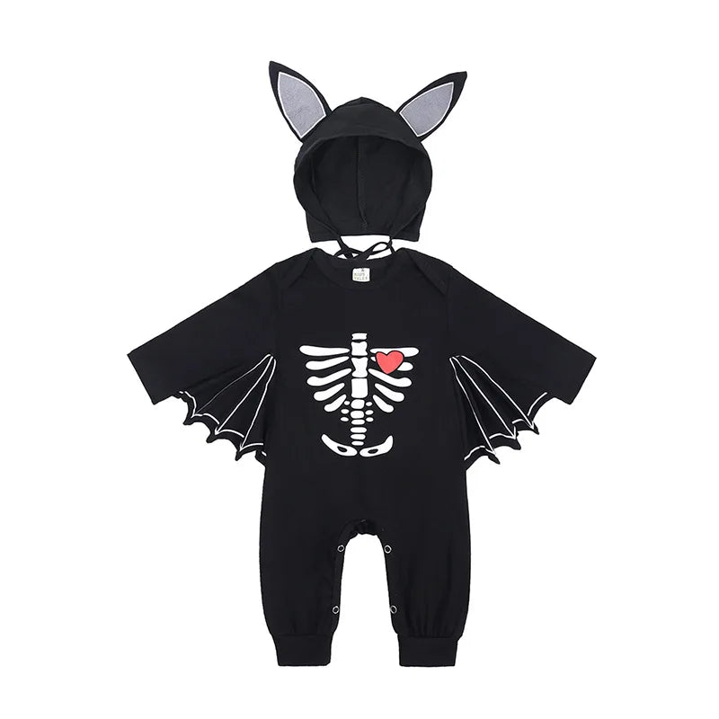 Baby’s First Halloween Bat Costume | Infant Black Romper Jumpsuit | Boys & Girls Cosplay Outfit for Purim, Party & Carnival