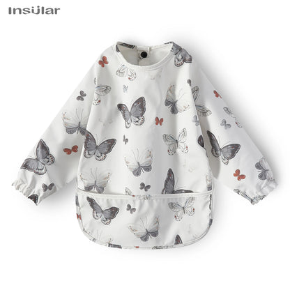 New Children Feeding Aprons – Waterproof Long Sleeve Baby Bib with Pocket | Full Cover Baby Bibs for Toddlers Boys & Girls