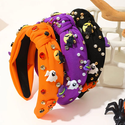 Halloween Headband for Girls & Women | Pumpkin, Bat, Ghost, Witch Hat Costume Hair Accessory | Funny Dress-Up Party Gift