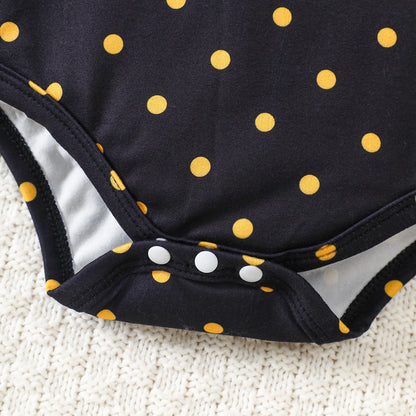 Baby Girl Bee Halloween Costume Set | Infant Romper + Tulle Suspender Dress | Newborn & Toddler Party Outfit