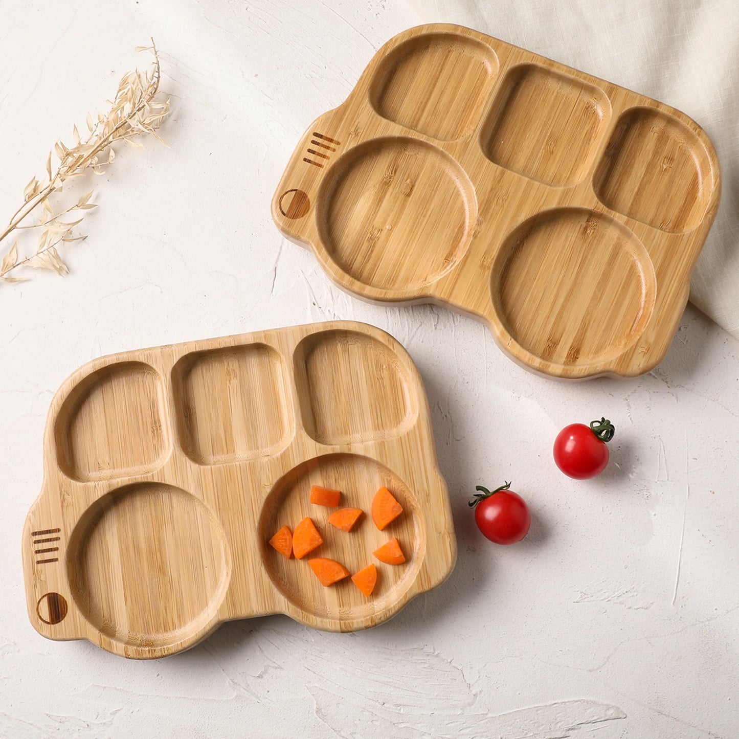 Baby Silicone Sucker Plate Spoon Fork Sets Children Feeding Tableware Set BPA Free Wooden Food Grade Dinner Plate Baby Stuff