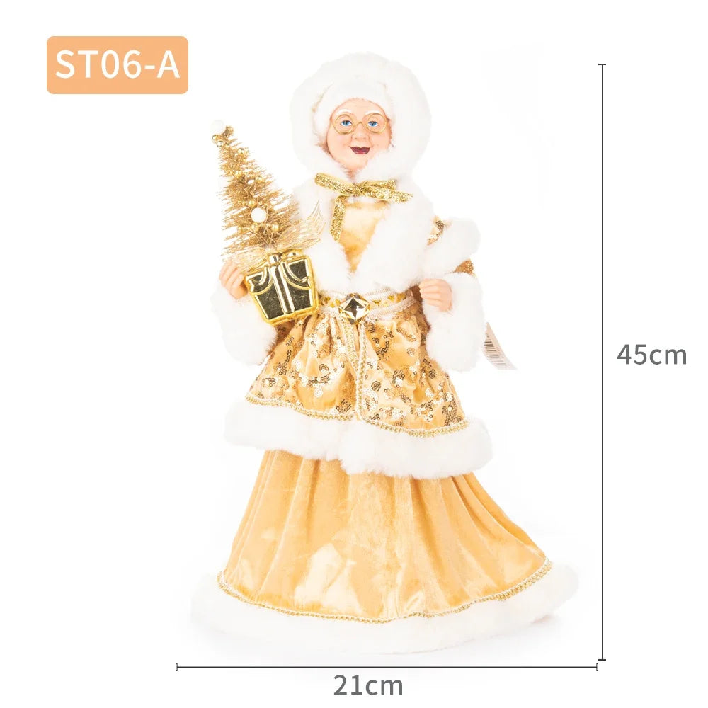 Christmas Decoration – Big Santa Claus Doll & Grandma Figurine | Holiday Room & Tree Décor Gift
