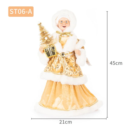 Christmas Decoration – Big Santa Claus Doll & Grandma Figurine | Holiday Room & Tree Décor Gift