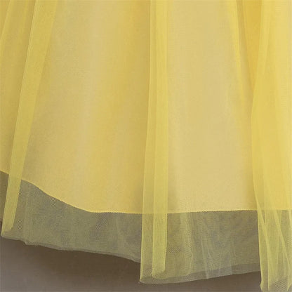Cinderella Belle Princess Costume Dress for Girls | Rapunzel Cosplay Outfit | Kids Halloween Disguise, Christmas & Birthday Party Clothes