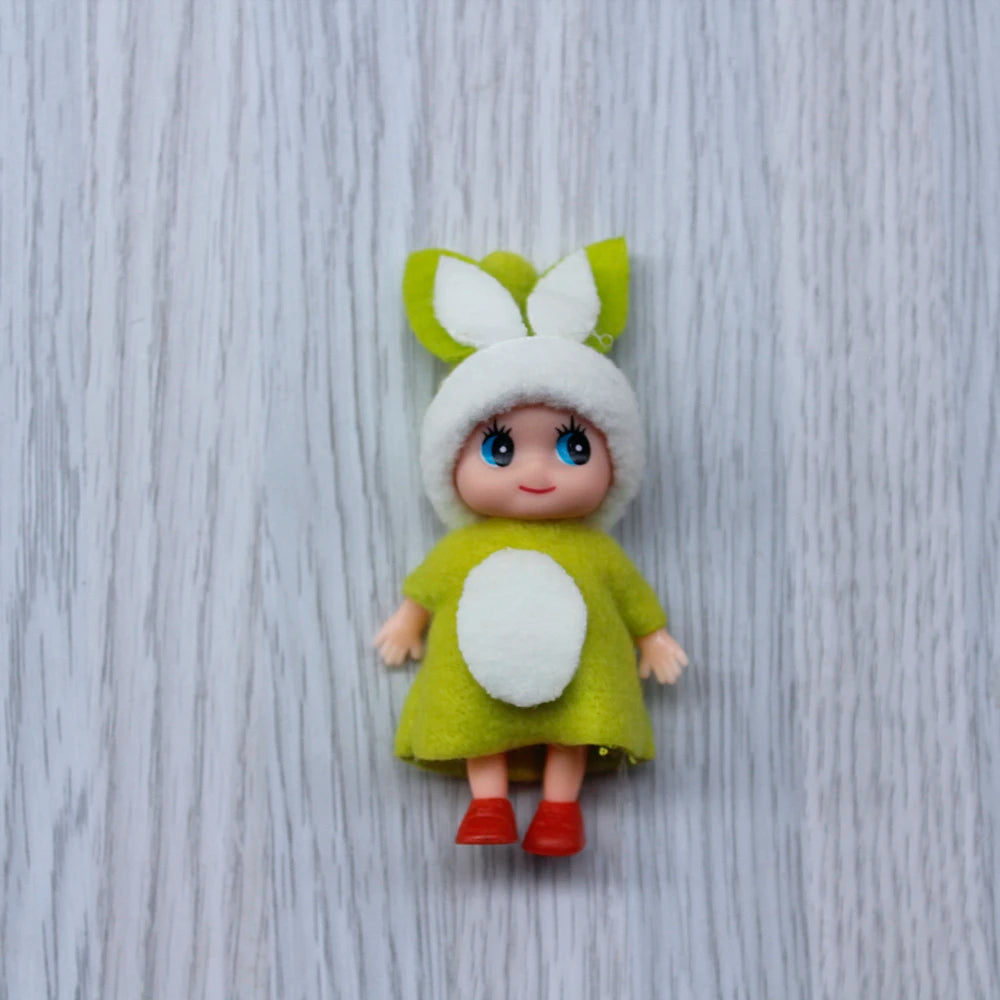 7cm Christmas Elf Baby Dolls | Miniature Dolls with Dummy & Movable Arms Legs | Dollhouse Accessories & Holiday Decorations