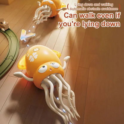 Dancing Octopus Baby Toy – Interactive Tummy Time Toy with Music & LED Lights, Crawling Obstacle-Avoiding Octopus for Infants, Toddlers & Kids
