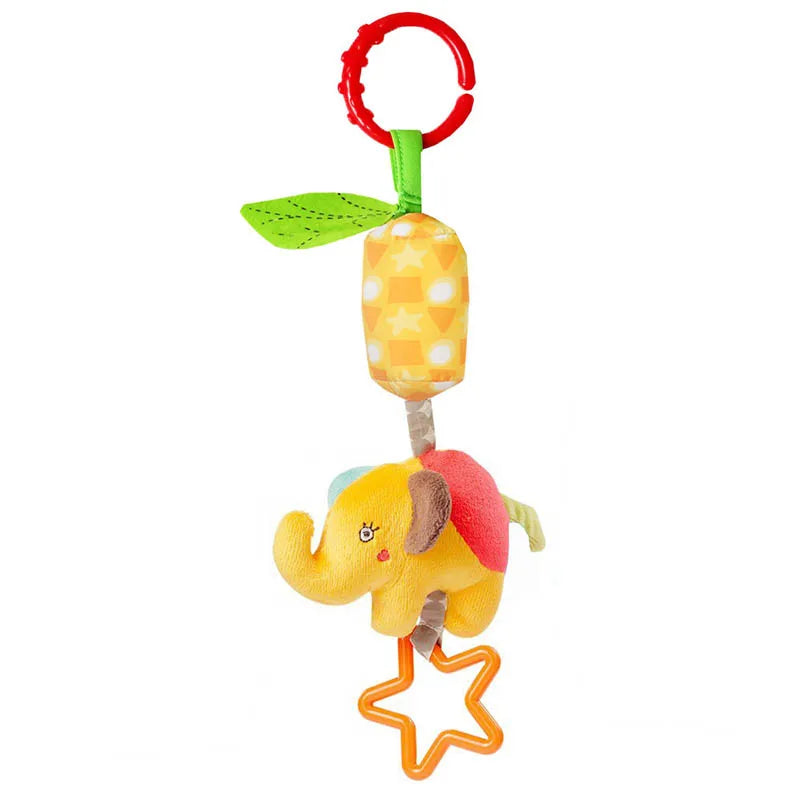 Soft Infant Crib & Stroller Mobile Hanging Rattle – Cute Stuffed Animal Baby Toys | Educational Hand Grip Toy for Brain Development
