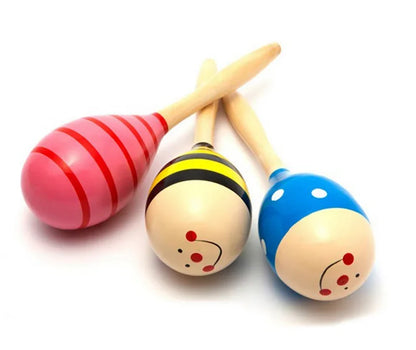 Large Montessori Baby Toy – Wooden Colorful Musical Instrument Rattle Shaker | Sand Hammer Bell Early Learning Toy for Kids
