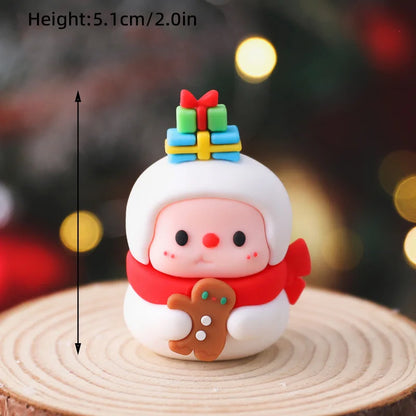 Christmas Cake Topper Set | Bear Doll Ornaments, Red Sweater & Green Shirt, Rainbow Arch & Gift Box | Holiday Party Cake Decorations
