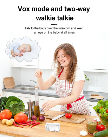 Baby Monitor with Camera – Two-Way Audio Intercom, Infrared Night Vision, Video Surveillance & Security Protection
