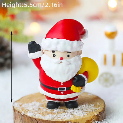Christmas Cake Topper Set | Bear Doll Ornaments, Red Sweater & Green Shirt, Rainbow Arch & Gift Box | Holiday Party Cake Decorations