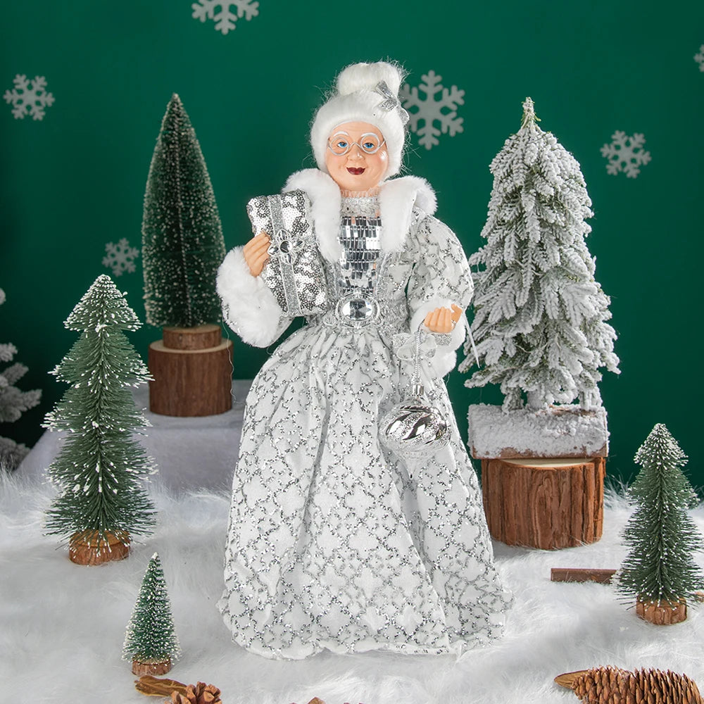 Christmas Decoration – Big Santa Claus Doll & Grandma Figurine | Holiday Room & Tree Décor Gift