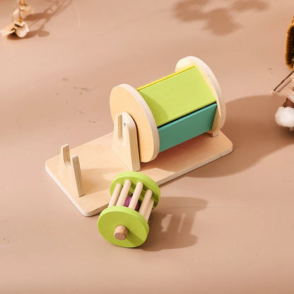 Baby Wooden Montessori Toys – Rectangular Box with Peg Drop for Vision Training, Color Sensory & Early Education Gifts