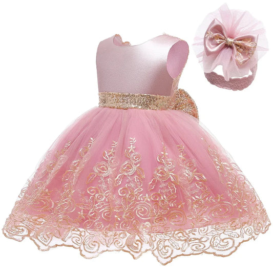 Baby Girl Christmas & Halloween Princess Dress | Infant Christening, 1st Birthday & Party Outfit | Newborn Clothes