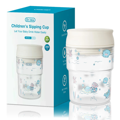 280ml Baby Training Cup with 360° Spill-Proof Drinking Lid – Leakproof, BPA-Free Infant Sippy Cup for Toddlers