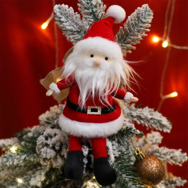 Christmas Hanging Plush Elf Dolls | Long-Legged Santa Claus Boy & Girl Ornaments | Holiday Party & New Year Decorations
