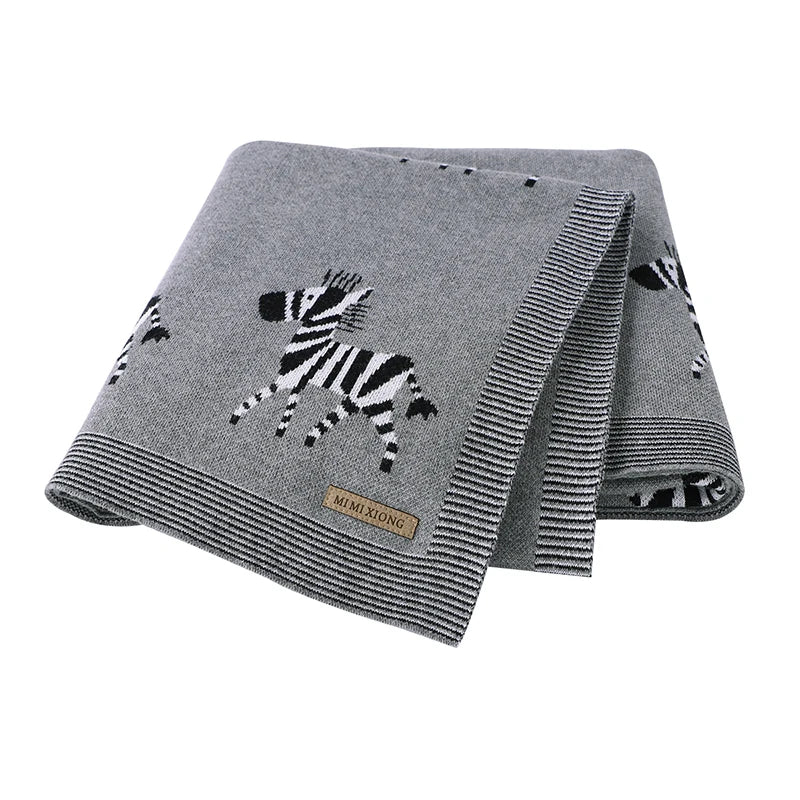 Baby Blanket Breathable Cotton Knit Swaddle Wrap – 100×80cm Newborn Receiving Blanket for Boys & Girls, Stroller & Nursery Quilt