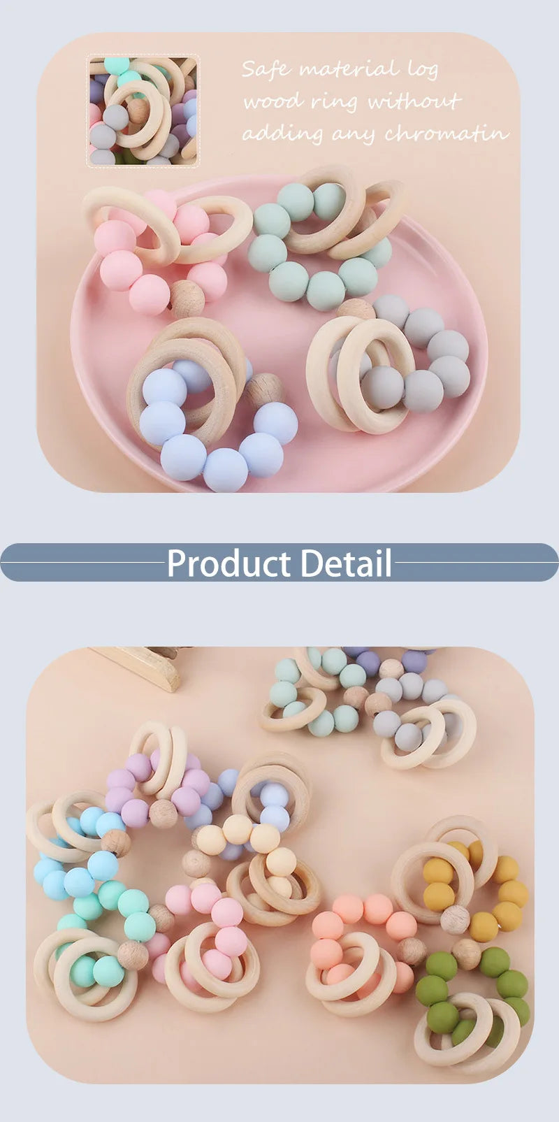 Teethers for Baby Teething Toy Silicone Bead Chew Newborn Bath  Bébé Accessories  Mordedores De Silicona Para Silicone toys