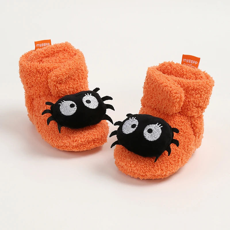 Baby Halloween Booties | Soft Anti-Slip Infant Slippers | Warm Fall Winter First Walker Shoes for Newborns & Toddlers