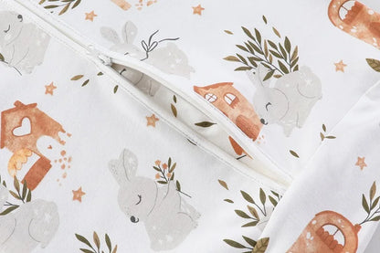 Pure Cotton Baby Sleeping Bag – Newborn One-Piece Sleep Sack with Long Sleeves, Anti-Startle Design for Summer & Spring