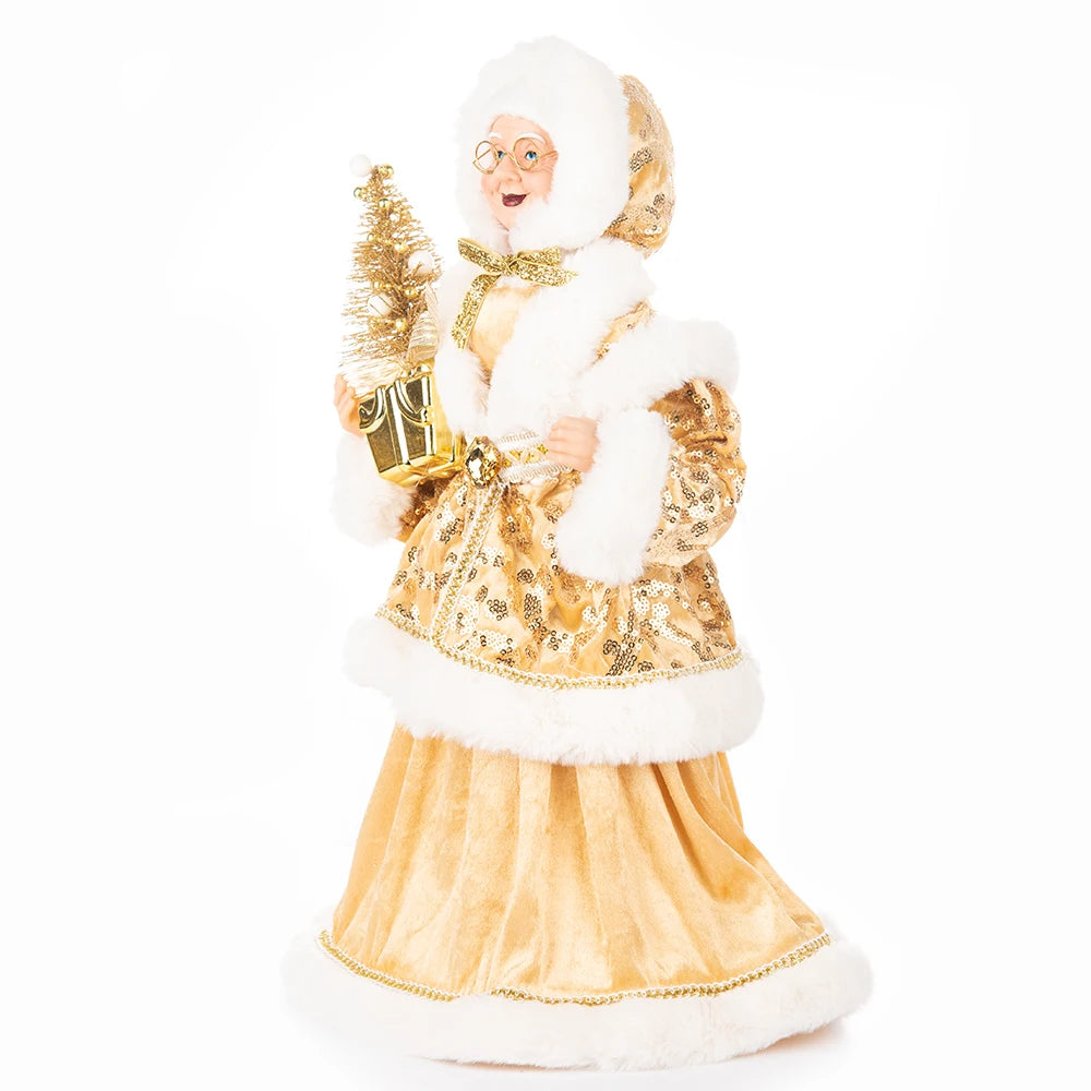 Christmas Decoration – Big Santa Claus Doll & Grandma Figurine | Holiday Room & Tree Décor Gift