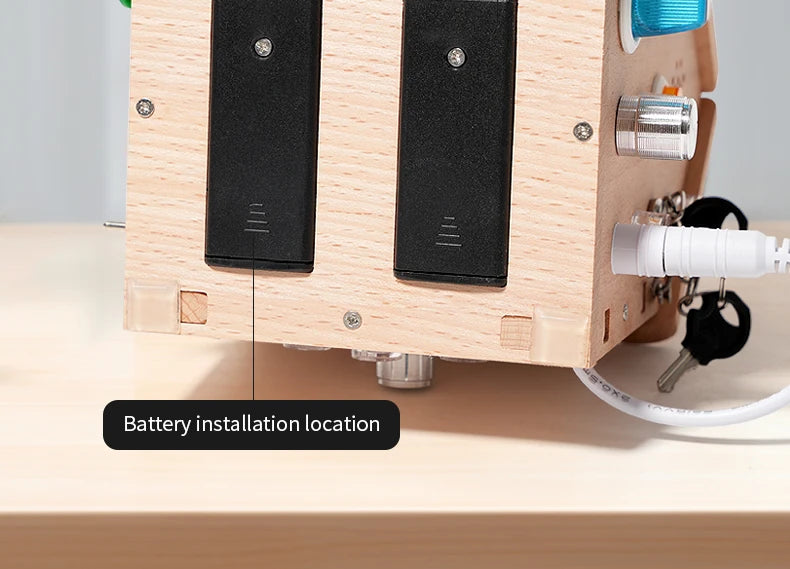 Montessori Busy House – Educational Wooden Activity Toy with Light Switches, Buttons & Music for 3-Year-Old Boys & Girls, Hands-On Learning Gift