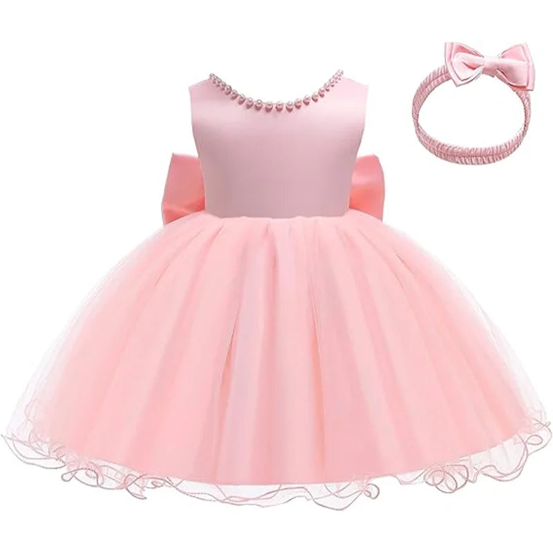 Baby Girls Christmas Princess Dress | Infant Christening & 1st Birthday Party Outfit | Newborn Wedding & Holiday Clothes