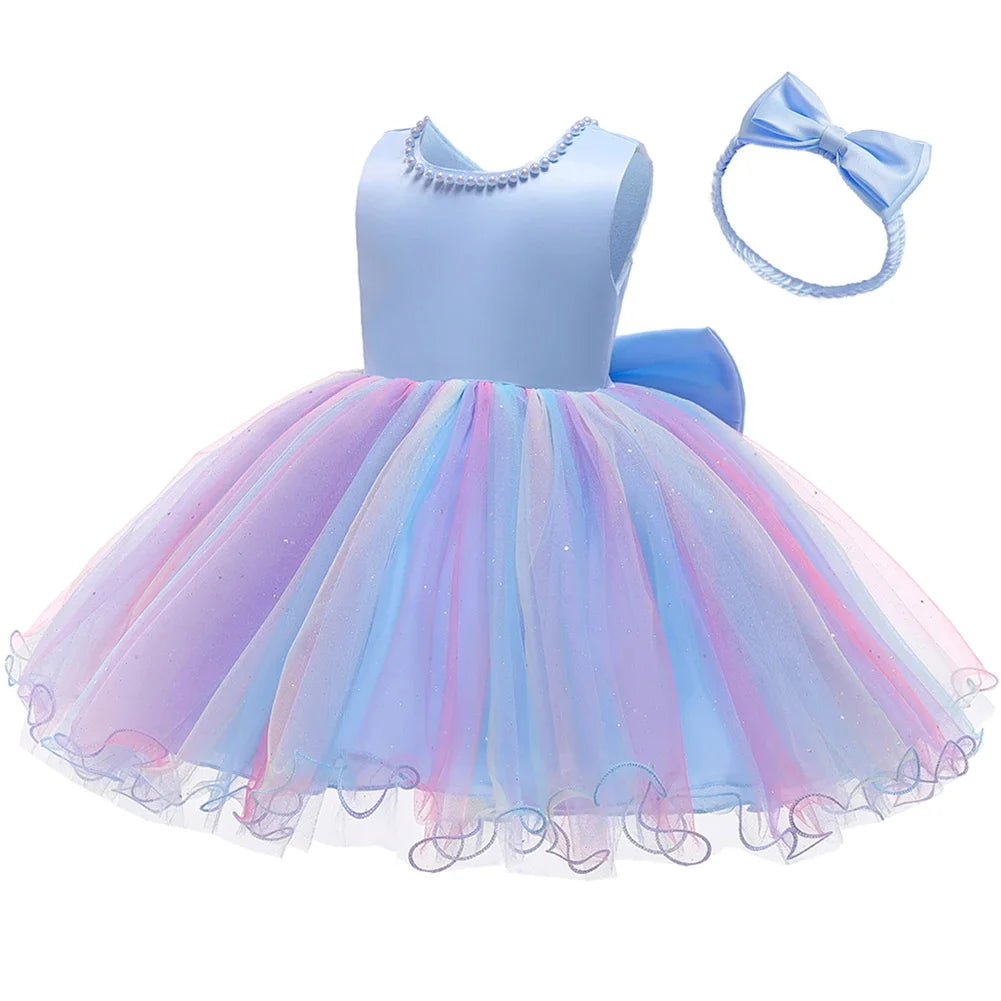 Baby Girls Christmas Princess Dress | Infant Christening & 1st Birthday Party Outfit | Newborn Wedding & Holiday Clothes