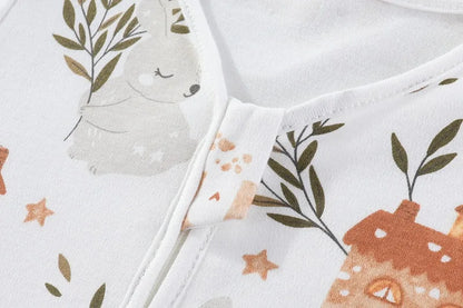 Pure Cotton Baby Sleeping Bag – Newborn One-Piece Sleep Sack with Long Sleeves, Anti-Startle Design for Summer & Spring