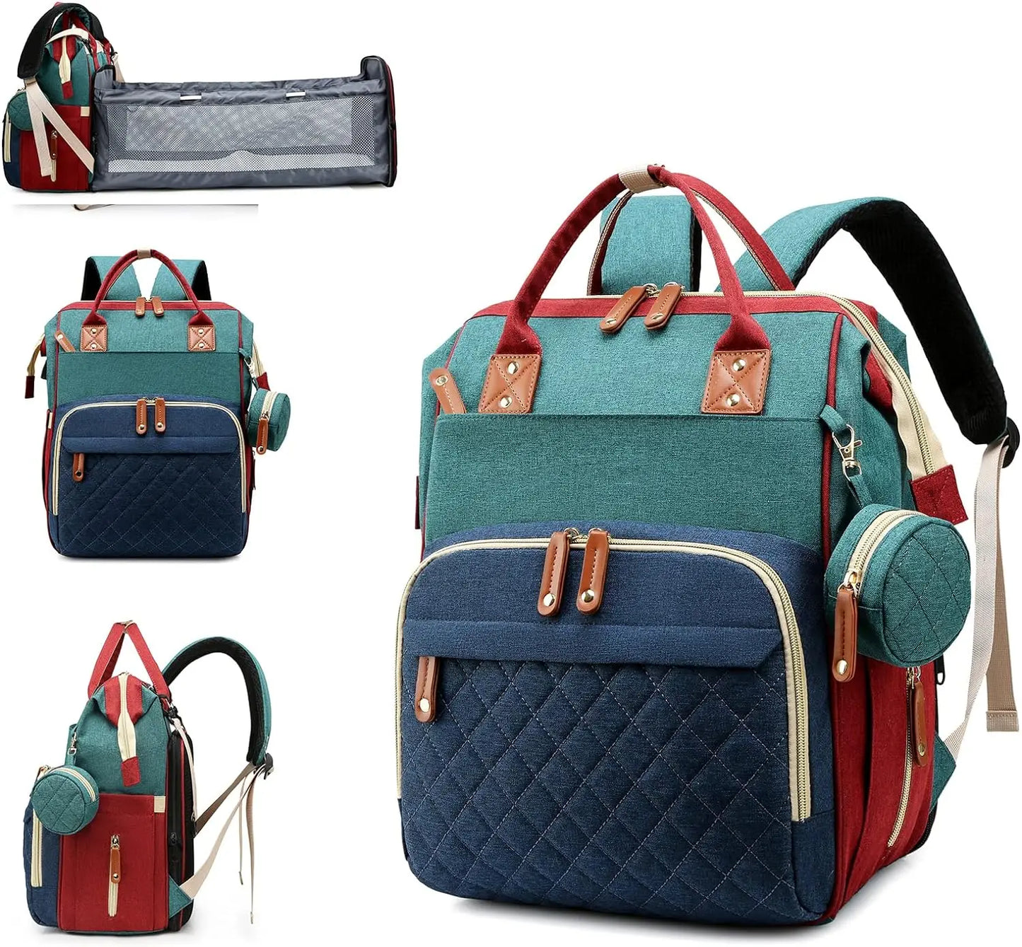 3-in-1 Baby Diaper Bag Backpack with Changing Station – Foldable Changing Pad & Large Travel Backpack for Boys & Girls