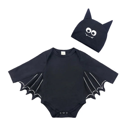 Baby’s First Halloween Bat Costume | Infant Black Romper Jumpsuit | Boys & Girls Cosplay Outfit for Purim, Party & Carnival