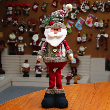 Christmas Decorative Dolls | Standing Santa Claus, Snowman & Reindeer Ornaments for Holiday Home & New Year Décor