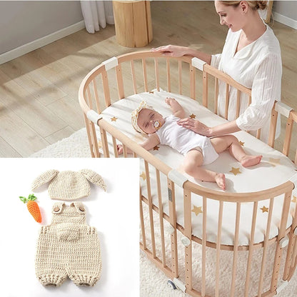 Baby Christmas Photography Outfit | Newborn Knitted Rabbit Hat, Overalls & Carrot Prop | Infant Photoshoot Costume Set