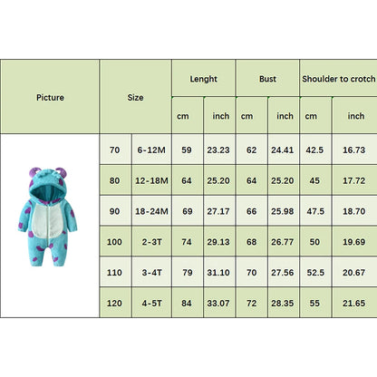 Cute Animal Baby Halloween Costume | Toddler Unisex Fuzzy Jumpsuit Outfit | Warm Fall & Winter Clothes for Kids