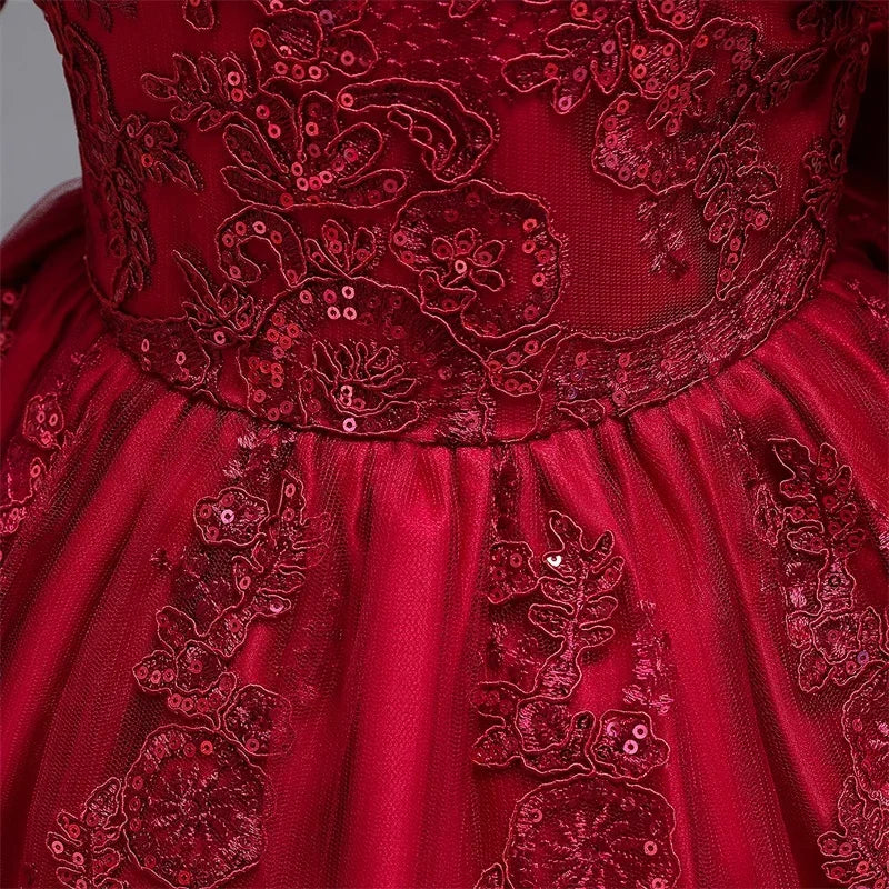 Baby Girl Christmas Dress | Toddler Long Sleeve Lace Tutu Princess Gown | 1st Birthday, Wedding & Party Outfit