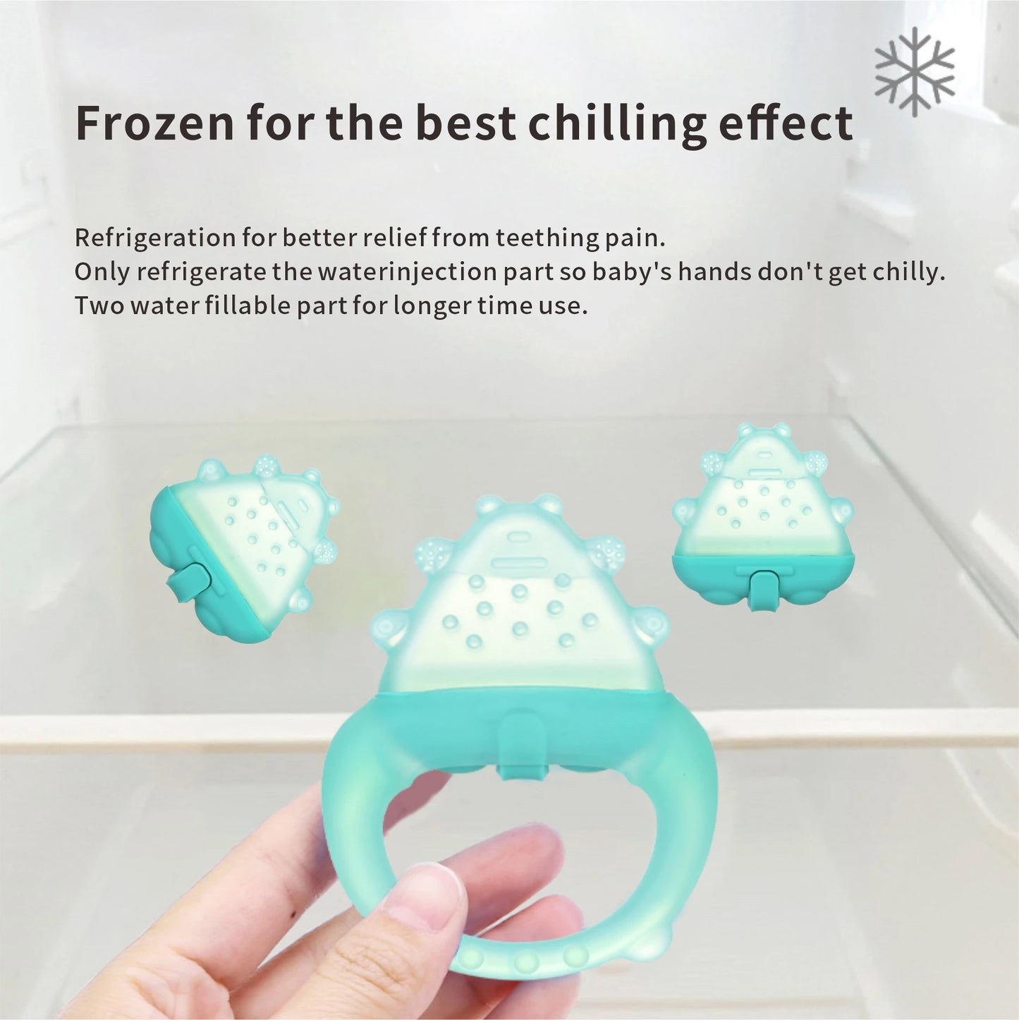 Freezable Baby Silicone Teething Toys – Cooling Relief for Babies 0-12 Months, BPA-Free, Water-Filled & Ice Teething Toys, Safe