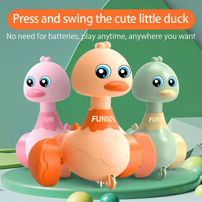 Baby Duck Swing Toy Car | Cartoon Inertia Pull-Back Vehicle | Early Education Glide Toy for Toddlers Boys & Girls