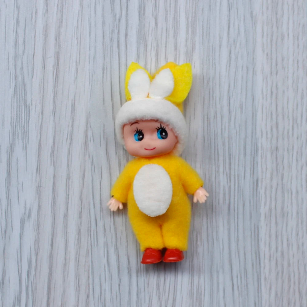 7cm Christmas Elf Baby Dolls | Miniature Dolls with Dummy & Movable Arms Legs | Dollhouse Accessories & Holiday Decorations