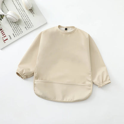 Kids Baby Feeding Bibs – Waterproof Long Sleeve Apron with Pocket | Toddler Burp Cloth & Anti-Dirty Art Smock for Boys & Girls