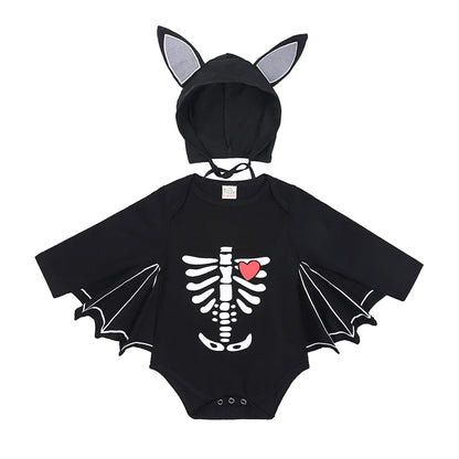 Baby’s First Halloween Bat Costume | Infant Black Romper Jumpsuit | Boys & Girls Cosplay Outfit for Purim, Party & Carnival