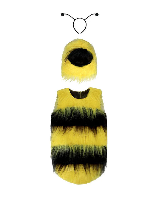 Baby & Kids Bee Costume | Halloween Role-Play Outfit with Dress & Headband | Cute Insect Costume for Christmas & Parties
