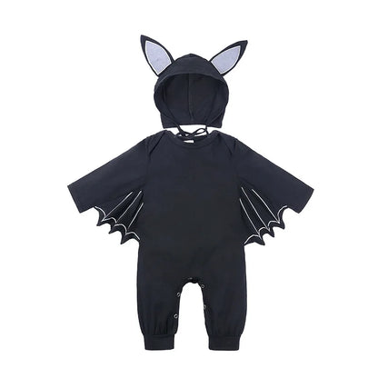 Baby’s First Halloween Bat Costume | Infant Black Romper Jumpsuit | Boys & Girls Cosplay Outfit for Purim, Party & Carnival