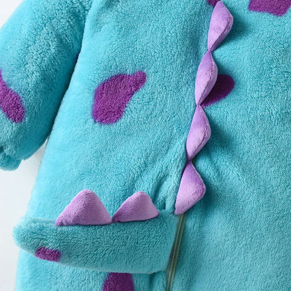 Cute Animal Baby Halloween Costume | Toddler Unisex Fuzzy Jumpsuit Outfit | Warm Fall & Winter Clothes for Kids