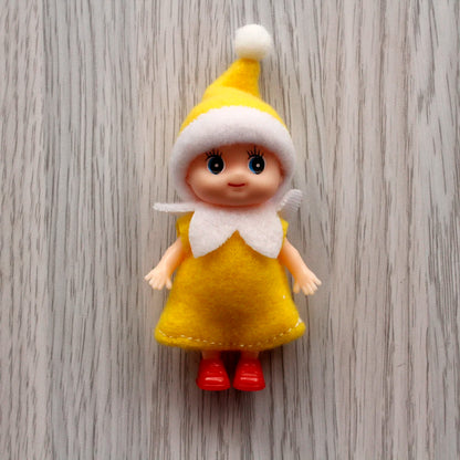 7cm Christmas Elf Baby Dolls | Miniature Dolls with Dummy & Movable Arms Legs | Dollhouse Accessories & Holiday Decorations