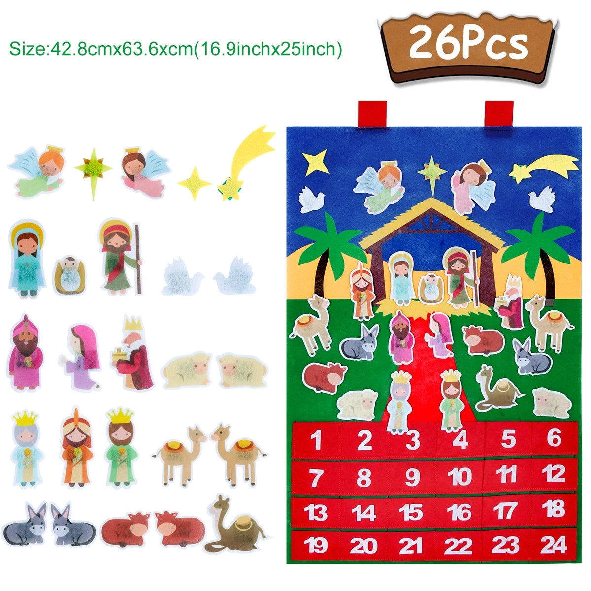 Kids DIY Felt Christmas Tree | Wall Hanging Xmas Tree with Ornaments | 2025 Christmas & 2026 New Year Decorations
