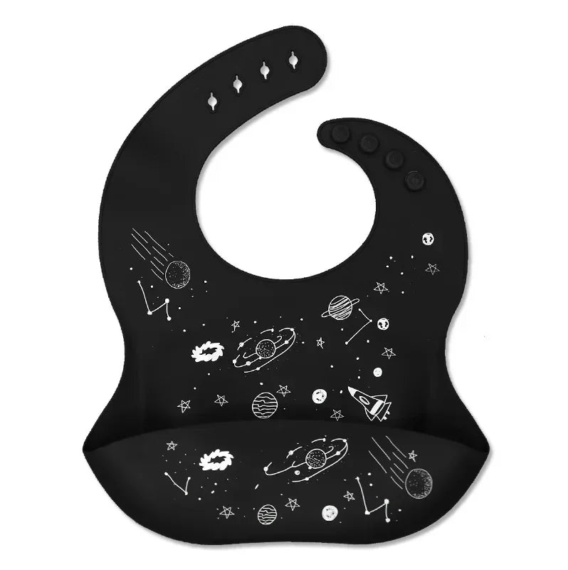 Fashionable Baby Silicone Bib – Adjustable Waterproof Feeding Cloth & Saliva Towel | Newborn Infant Bibs for Boys & Girls