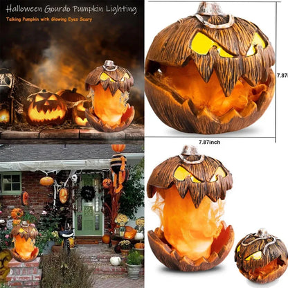 Pumpkin Halloween Animated Prop | Scary Rising & Falling Pumpkin with Sound & Light | Haunted House Party Decoration