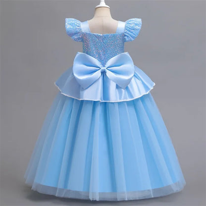 Cinderella Belle Princess Costume Dress for Girls | Rapunzel Cosplay Outfit | Kids Halloween Disguise, Christmas & Birthday Party Clothes