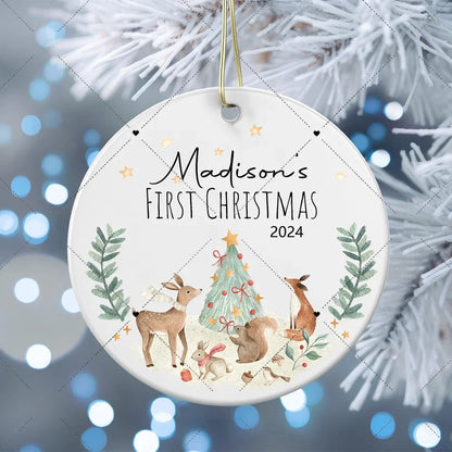 First Christmas Baby Ornament | Personalized Ceramic Keepsake | Custom Holiday Decoration & Baby’s First Christmas Gift